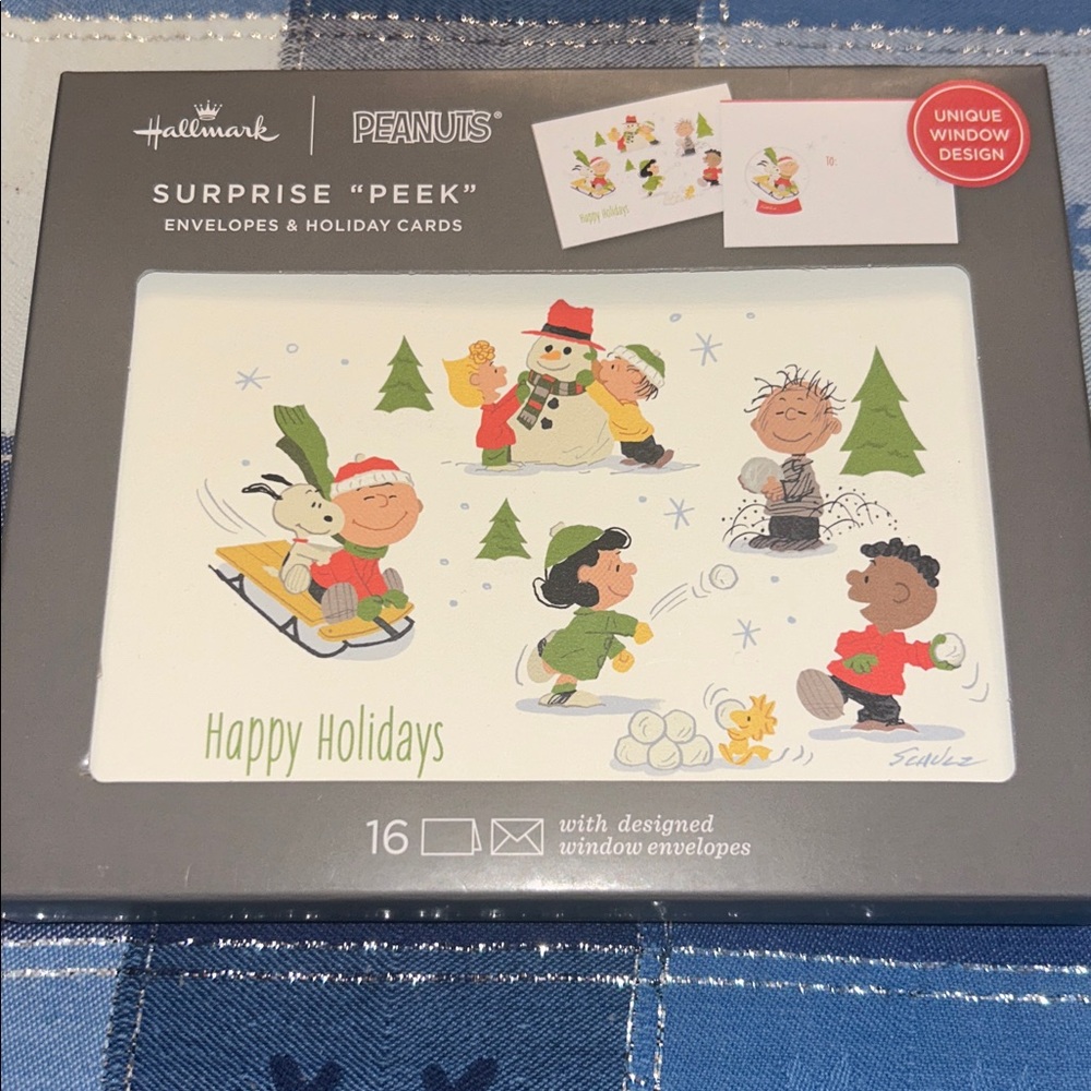 {Peanuts x Hallmark} ‘Happy Holidays’ Festive Holiday Cards, Red & Green Accents
